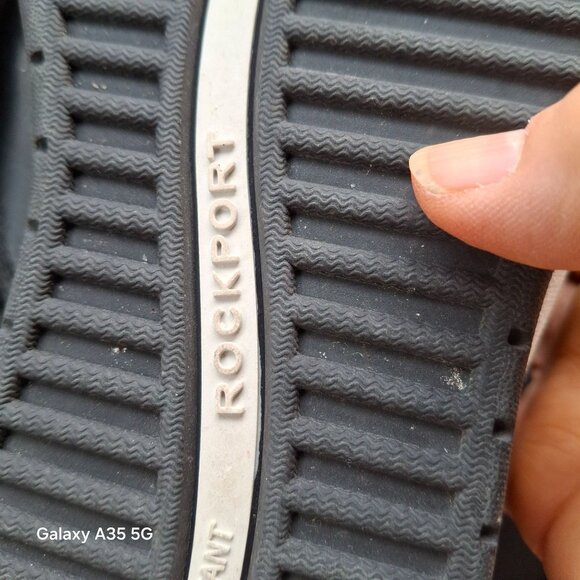 Rockport Women's 9XW Navy Blue Leather Sneakers Wide Fit Gold Glittery Comfort - Picture 14 of 14